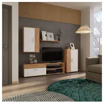 Vicco Wohnwand Berno, GKO/Weiß, 4-teiliges Set