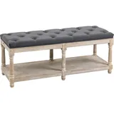 Homcom Schuhbank mit Sitzfläche, Schuhregal mit Stauraum, Vintage-Design Grau, 115 x 40 x 48 cm