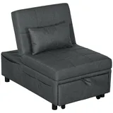 Homcom Schlafsessel, mit Bettfunktion, ausziehbares Schlafsofa, Schlafstuhl mit Seitentasche, Verstellbarer Rückenlehne, bis 150 kg belastbar, für Wohnzimmer,Schlafzimmer, Grau