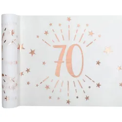 70. Geburtstag roségold Tischläufer 5 m x 30 cm Zahl 70