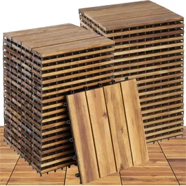 Tectake Terrassenfliesen Tabula 33 x 33 cm braun