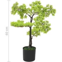 vidaXL Künstlicher Bonsai Zypresse mit Topf 60 cm Grün