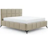 nabbi Gepolstertes Doppelbett mit Lattenrost Molina 180 - beige - Braun