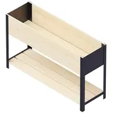upyard Hochbeet Modernbox hoch (118 x 36 x 72 cm, Holz, Natur/Schwarz)