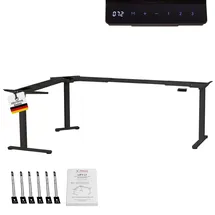 Albatros LIFT L7B Gestell für Eckschreibtisch Höhenverstellbar Elektrisch schwarz - Winkelschreibtisch Memoryfunktion, - Schreibtischgestell Höhenverstellbar, stufenlos verstellbar in Höhe, Breite und Winkel, 3 Motoren,