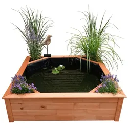 PROMADINO Hochteich, viereckig, B x L: 144 x 144 cm - braun