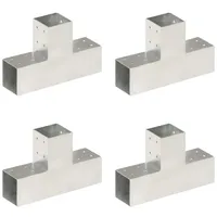 vidaXL Pfostenverbinder 4 Stk. T-Form Verzinktes Metall 81 x 81 mm