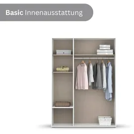 Rauch Drehtürenschrank NAGATA 140 x 194 x 53 cm Braun/Weiß