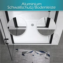 i-flair Lara Duschtür rechts 80 x 195 cm schwarz Sicherheitsglas