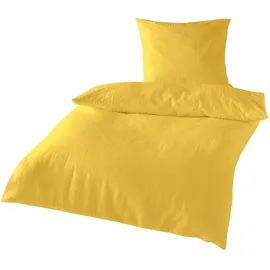 Traumschlaf Uni Seersucker gelb 240 x 220 cm + 2 x 80 x 80 cm	