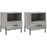 vidaXL Nachttische 2 Stk. Grau Sonoma 40x35x47,5 cm Holzwerkstoff