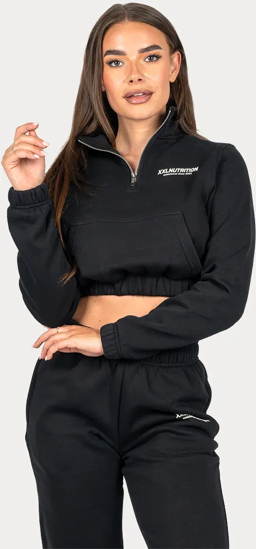 XXL Sportswear - Qualifier Cropped Half Zip  -  Black