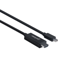 Manhattan Mini-DisplayPort / HDMI Adapterkabel Mini DisplayPort Stecker, HDMI-A Stecker 1.80m Schwar