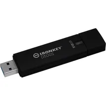 Kingston IronKey D500S Hardwareverschlüsselter USB-Stick 512GB FIPS 140-3 Lvl 3 (ausstehend) AES-256 - IKD500S/512GB, Schwarz