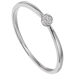 Diamantring JOBO "Ring mit 7 Diamanten" Fingerringe Gr. 54, SI = kleine Einschlüsse, Weißgold 585-Diamanten, weiß (weißgold 585) Damen Diamantringe