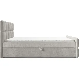 Fun Möbel Boxspringbett Schlafzimmerbett SATINE 120x220cm Stoff Coral Dunkelbeige