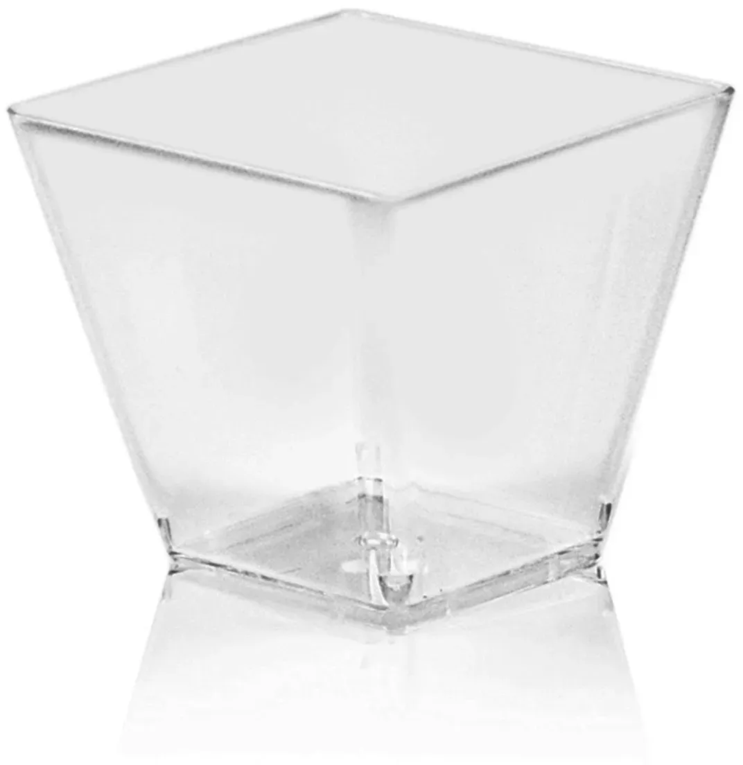 Fingerfood-Becher eckig klar 100 ml PS 5,9 x 5,9 x 5,4cm, 50 Stk.