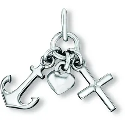 Ketten-Anhänger ONE ELEMENT "Glaube Liebe Hoffnung Anhänger aus 925 Silber", silber, Schmuckanhänger, Damen, Silber 925 (Sterlingsilber), Damen Silber Schmuck Glaube Liebe Hoffnung
