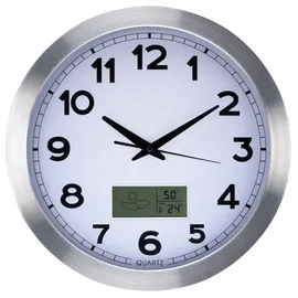 Perel Wanduhr Silber 35 cm
