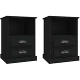 vidaXL Nachtschrank 2 Stk. 43 x 36 x 60 cm Schwarz
