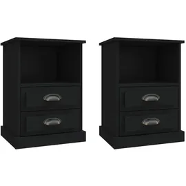 vidaXL Nachtschrank 2 Stk. 43 x 36 x 60 cm Schwarz