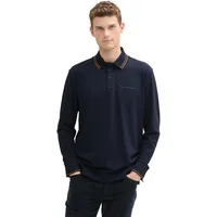 Tom Tailor Langarm-Poloshirt, mit Stretchanteil, blau