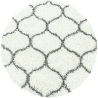 KADIMA DESIGN Teppich Waschbar Shaggy Nordisch Kuschelig Strapazierfähig Schlafzimmer Esszimmer Rund Creme 160x160 cm OEKO-TEX – RONDA von Kadima Design