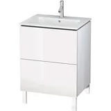 Duravit L-Cube Waschtischunterbau stehend, 2 Auszüge, 620x704x481mm, LC662508383, Farbe: Taupe Supermatt Dekor