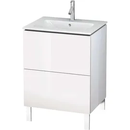 Duravit L-Cube Waschtischunterbau stehend, 2 Auszüge, 620x704x481mm, LC662508383, Farbe: Taupe Supermatt Dekor