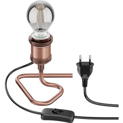ledscom.de Tischlampe RETRA, Schalter, bronze + LED Lampe 370lm, extra-warmweiß