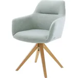 DeLife Polsterstuhl Pejo-Flex, Holzgestell kantig Stripes Mint 180° drehbar grün 58 cm x 85 cm x 63 cm