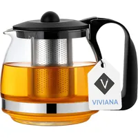 Viviana Glas‐Teekanne „Shov Edition“ – hitzebeständige Teekanne mit Edelstahl‐Infuser, ideal für losen Tee & Klarglas-Optik (700ml)