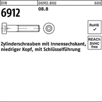 Industrial Quality Supplies DIN 6912 Zylinderkopf-Schaftschraube niedrige Form M6x16
