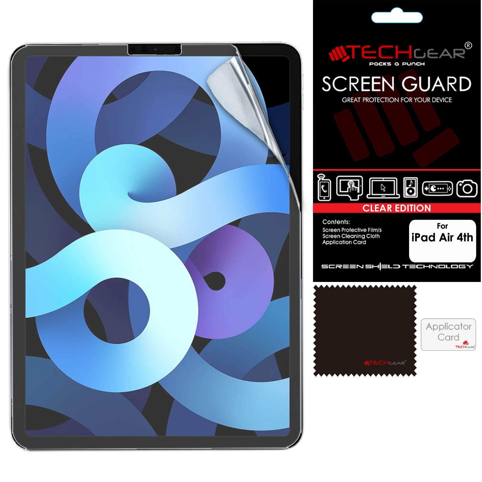 TECHGEAR Schutzfolie für iPad Air 4 [2020 4. Generation] Screen Protector, Ultra Klare Schutzfolie Kompatibel mit iPad Air 4 10.9 Zoll