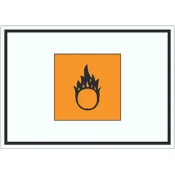 HB-Druck Aufkleber Gefahrensymbol Brandfördernd Symbol Brand A6 (105x148mm)
