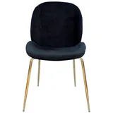Kayoom Stuhl-Set, Schwarz, Messing, Metall, Kunststoff, 47x90x59 cm, abwischbar, Esszimmer, Stühle, Esszimmerstühle, Esszimmerstühle-Set