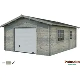 PALMAKO AS Blockbohlen-Garage, BxT: 450 x 550 cm (Außenmaße), Holz - grau