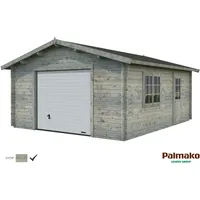 PALMAKO AS Blockbohlen-Garage, BxT: 450 x 550 cm (Außenmaße), Holz - grau