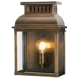 Westminster 1-flammige Wandlaterne - Gealtertes Messing - WESTMINSTER-BR