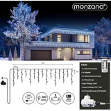 monzana Regenlichterkette LED kalt-weiß 15m Fernbedienung