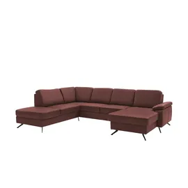meinSofa Wohnlandschaft Leder lila