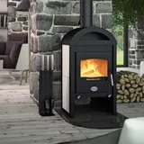 HS Flamingo MELAND Kaminofen White 9 kW Kamin Ofen Holzofen Scheibenspülung