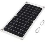 Tragbares Solarpanel, 30 W, 5 V, USB-Ausgang, monokristallin, ultradünn, leicht, Solar-Ladegerät für Handys, Powerbanks, Auto, Camping, Wandern, Außenmontage, 300 x 145 mm, Schwarz