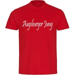 multifanshop Herren T-Shirt - Augsburg - Augsburger Jung - Druck weiß - Männer