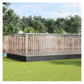 vidaXL Voliere mit Erweiterung Silbern 1246x414x212 cm Stahl