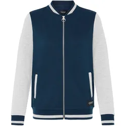 Sweatjacke OXMO "Trainingsjacke OXONANA SWEAT JACKET", Damen, Gr. S, blau (insignia blau), Obermaterial: 80% Polyester PES. 20% Baumwolle CO., Sweatjacken Sweatjacke