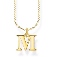 Thomas Sabo Damen Halskette mit dem Buchstaben M 925er Sterlingsilber 750er Gelbgold-Vergoldung, Länge: 38cm - 45cm, KE2022-413-39-L45V