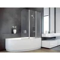 Badland Duschwand Duschabtrennung 3-teilig Ambition 3 123,5x139 Gehärtetes Glas