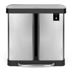 Les Collectors Küchen-Recycling-Behälter, N°928 / 60L / 2x30L / Mülltrennung / Edelstahl / Silber