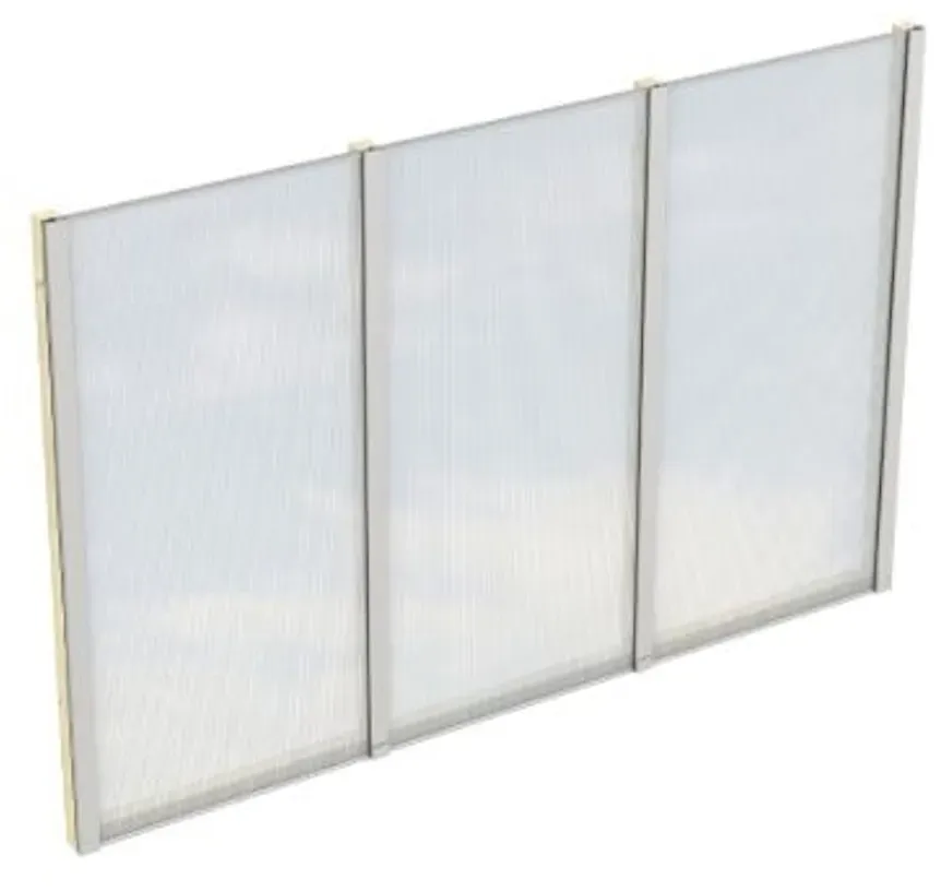 Seitenwand mit Polycarbonatplatten, Leimholz unbehandelt, BxH 305x200cm, für Tiefe 350cm